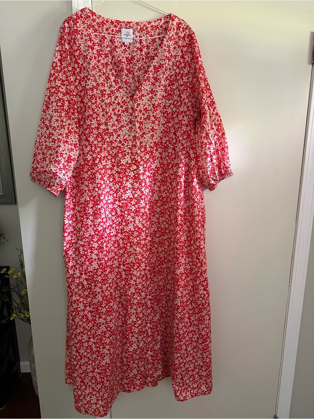 Hatch Red and White Floral Maxi Dress
